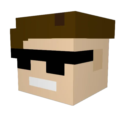 Kembar_Tengil Minecraft avatar head, 3D render