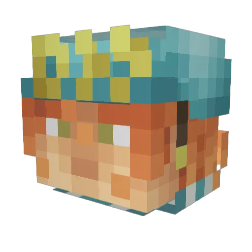 Kembord Minecraft avatar head, 3D render