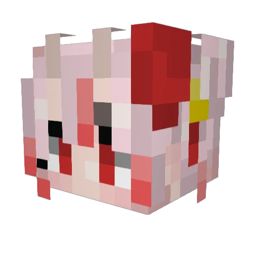 KemomimiFox Minecraft avatar head, 3D render