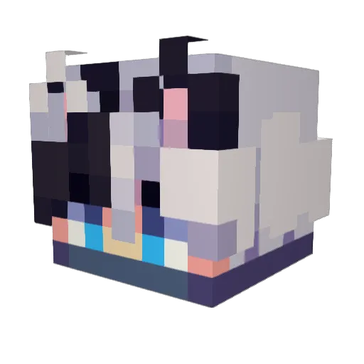 Kemonomimi1 Minecraft avatar head, 3D render