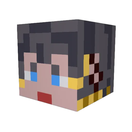 KemuriKai Minecraft avatar head, 3D render