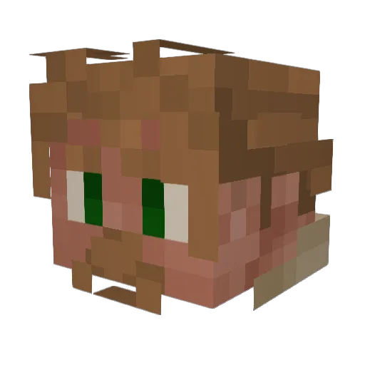 Kemurit Minecraft avatar head, 3D render