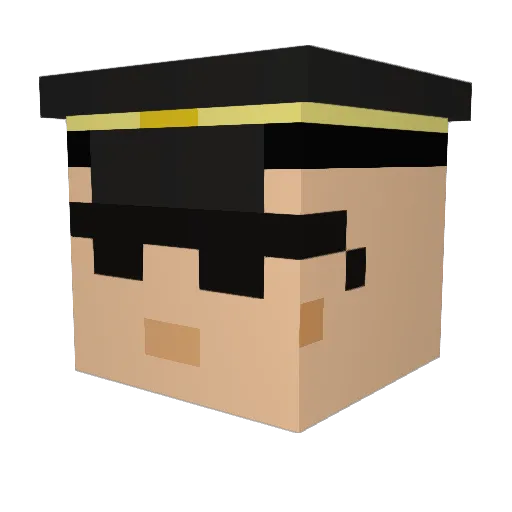 KemyCraft Minecraft avatar head, 3D render