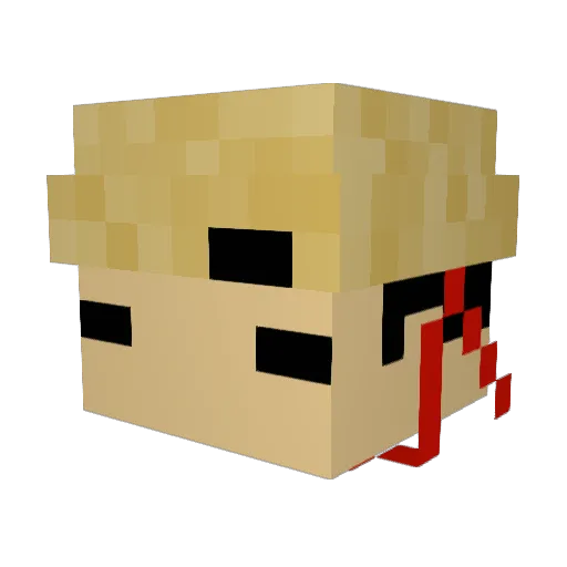 KenChien Minecraft avatar head, 3D render