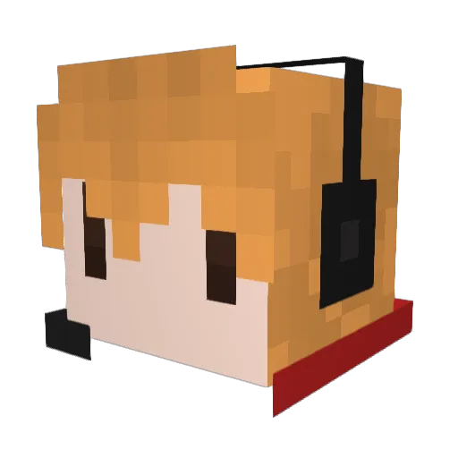KenHKK Minecraft avatar head, 3D render