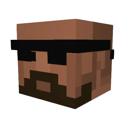Kena_VHS Minecraft avatar head, 3D render