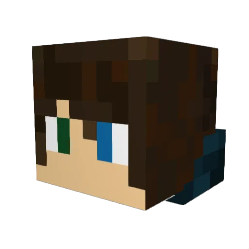 Kenau Minecraft avatar head, 3D render
