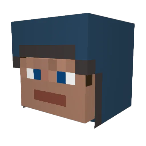 Kenbass Minecraft avatar head, 3D render