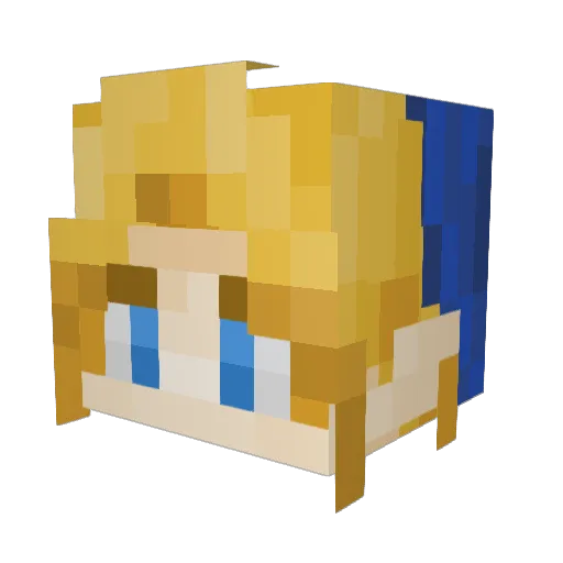 Kendandra Minecraft avatar head, 3D render