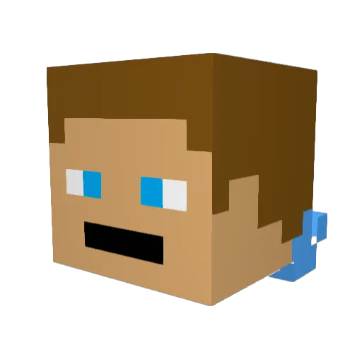 Kenduc Minecraft avatar head, 3D render
