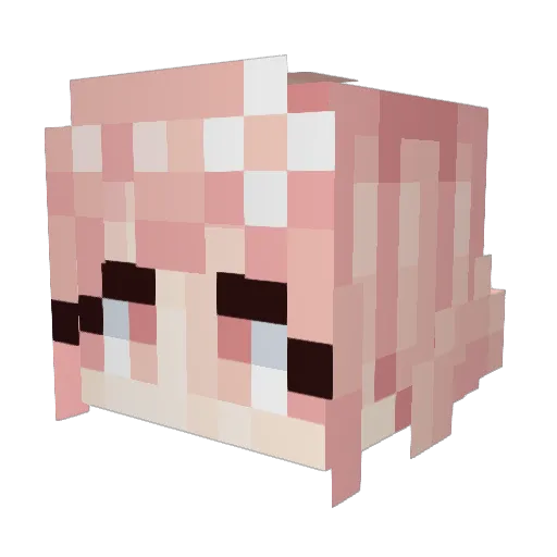 KeneGarnet Minecraft avatar head, 3D render