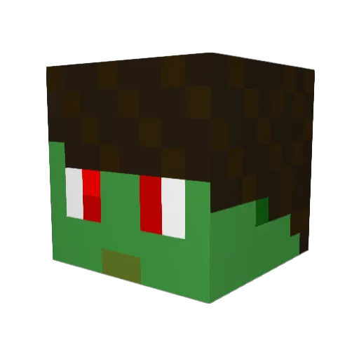 KenerQ Minecraft avatar head, 3D render