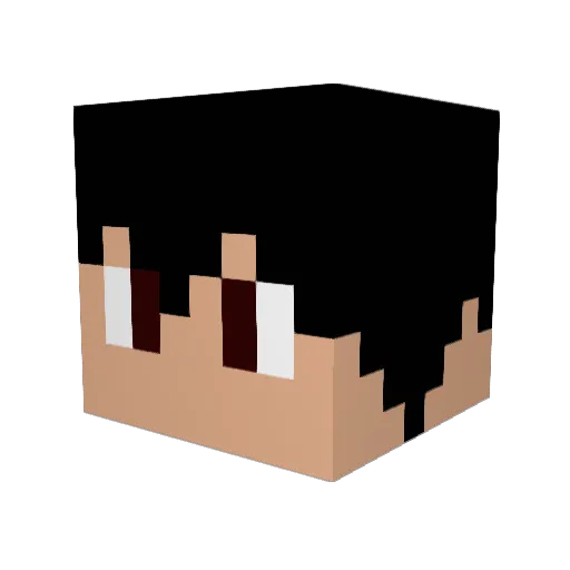 Kenjin_A Minecraft avatar head, 3D render