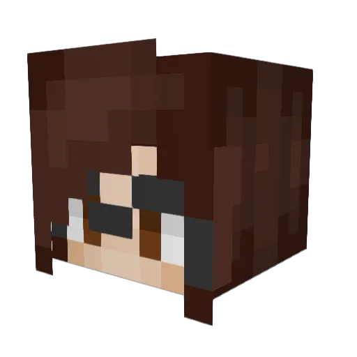 Kenkuwu Minecraft avatar head, 3D render