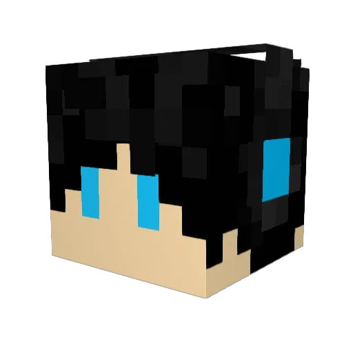 Kenneki Minecraft avatar head, 3D render