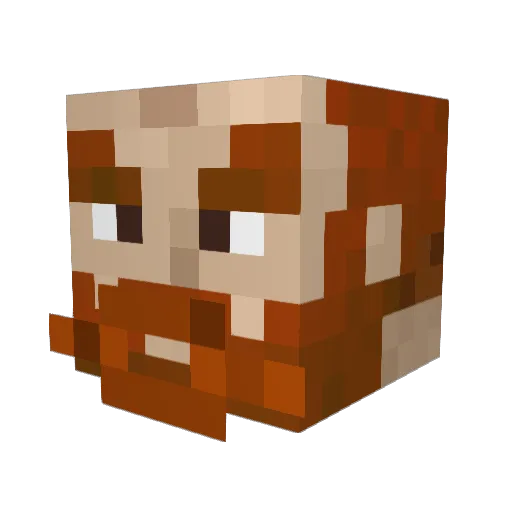 KenniBoi Minecraft avatar head, 3D render