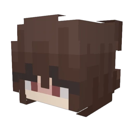 KenniChan Minecraft avatar head, 3D render