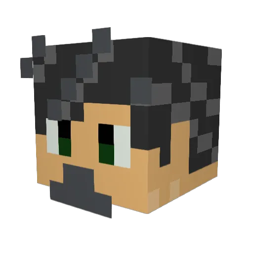 Kenny187 Minecraft avatar head, 3D render