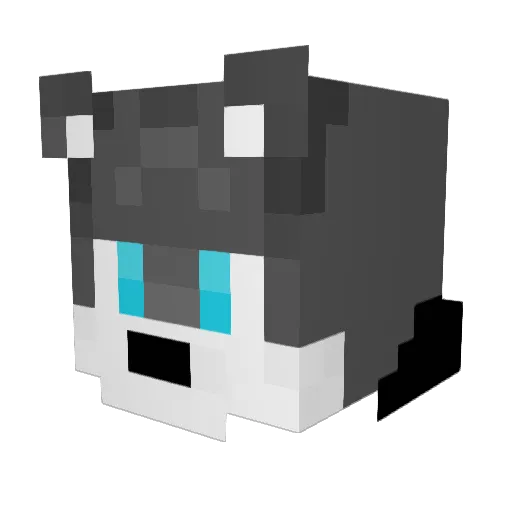 KennyDog Minecraft avatar head, 3D render