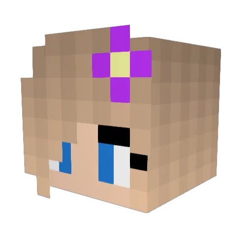 KennyElly Minecraft avatar head, 3D render