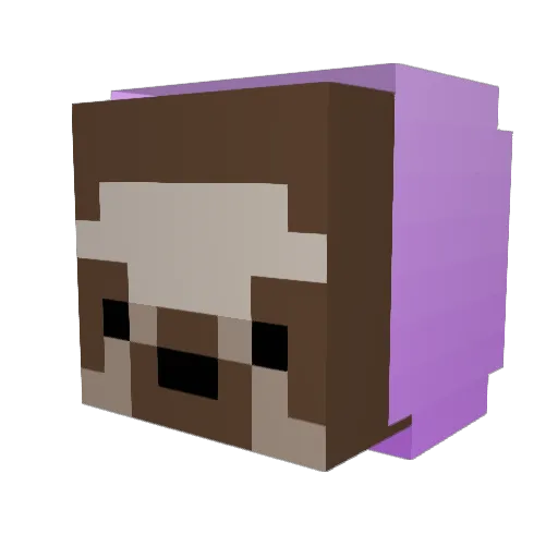 KennyTheSloth Minecraft avatar head, 3D render
