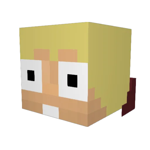 KennyW Minecraft avatar head, 3D render