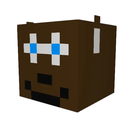 Kennyator Minecraft avatar head, 3D render