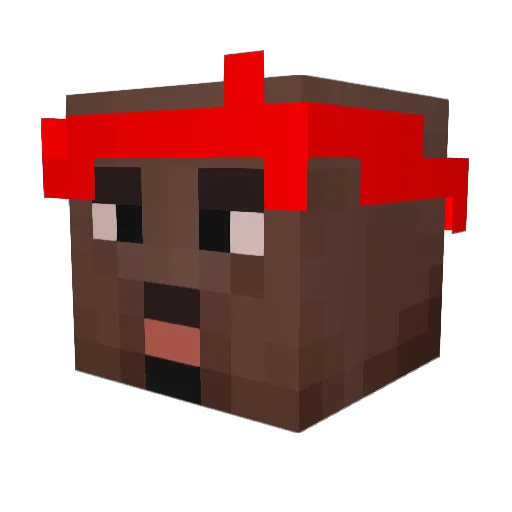 Kennybaz Minecraft avatar head, 3D render
