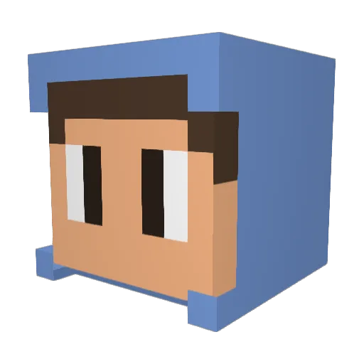 Kennybond Minecraft avatar head, 3D render