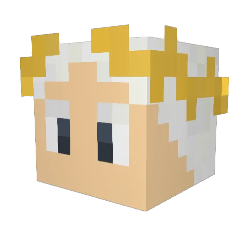 Kenobius Minecraft avatar head, 3D render