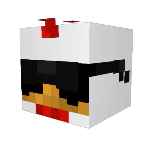 Kenokebab Minecraft avatar head, 3D render