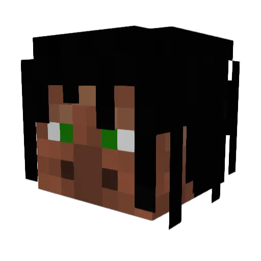 Kenonical Minecraft avatar head, 3D render