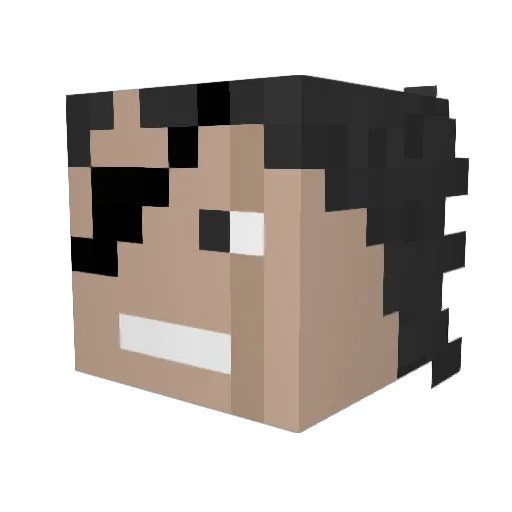 Kenpachi84 Minecraft avatar head, 3D render