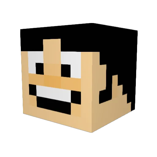KenserQT Minecraft avatar head, 3D render