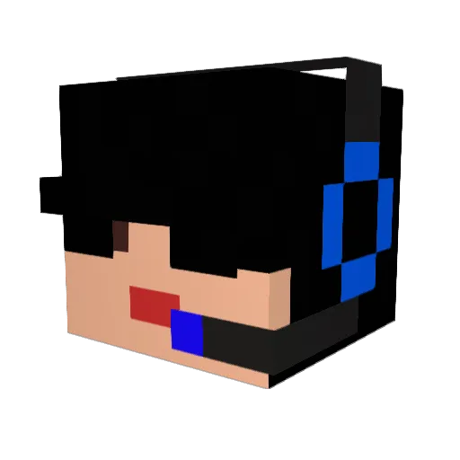 KentaGamesYT Minecraft avatar head, 3D render