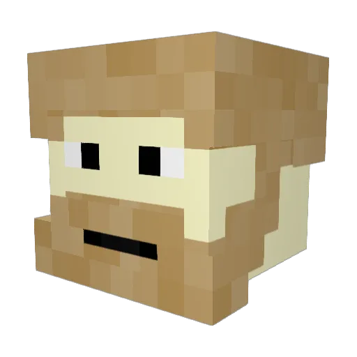 Kentae Minecraft avatar head, 3D render