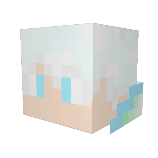 Kenting_ Minecraft avatar head, 3D render
