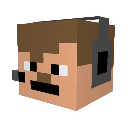 Kenvo01 Minecraft avatar head, 3D render