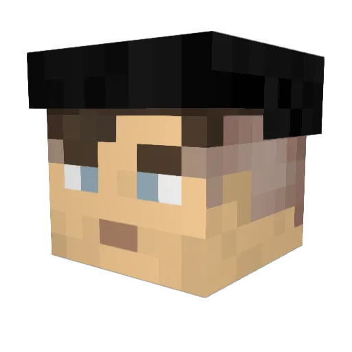 Kenzairo Minecraft avatar head, 3D render