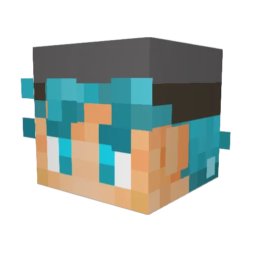 Kenzathai Minecraft avatar head, 3D render