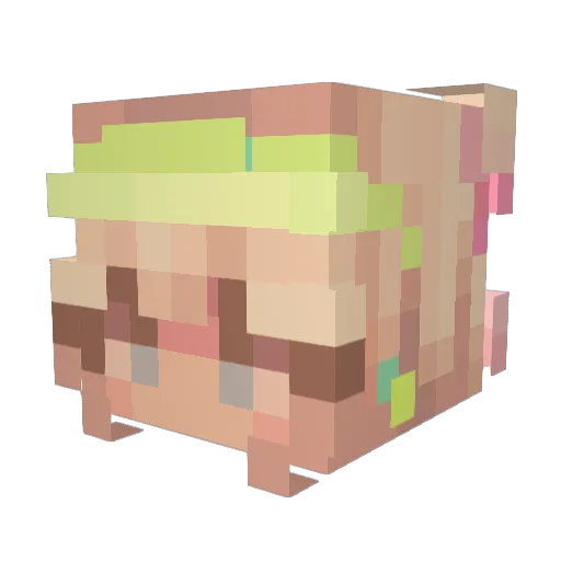 KenziRiona Minecraft avatar head, 3D render