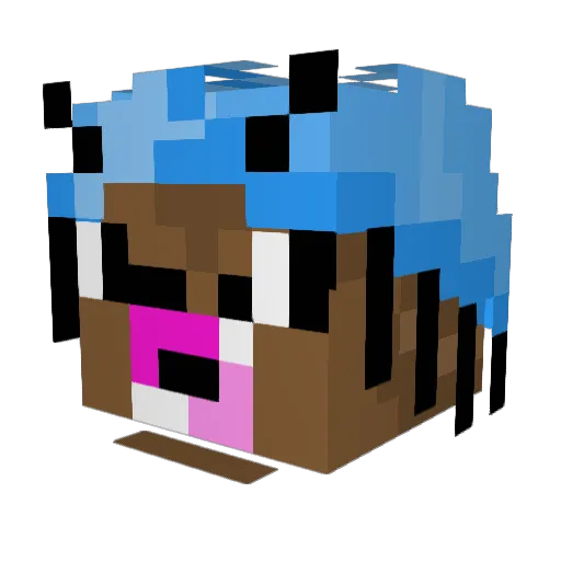 KeoDropEmOff Minecraft avatar head, 3D render
