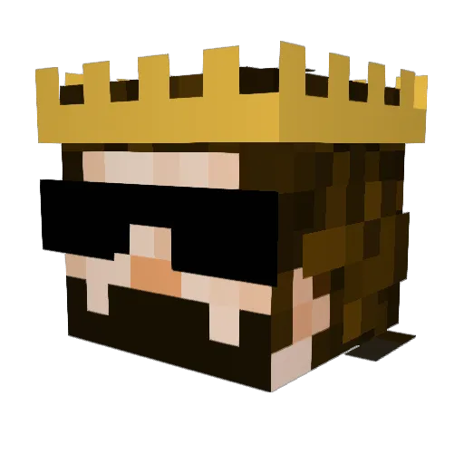 Kepkin Minecraft avatar head, 3D render