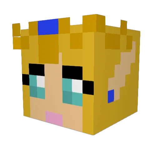 Keraboo Minecraft avatar head, 3D render