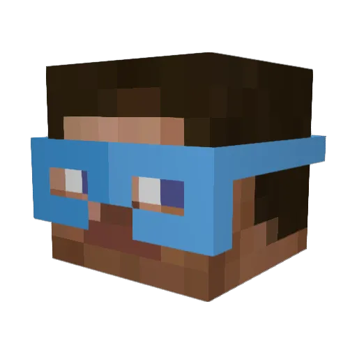 Kerm1tpvp Minecraft avatar head, 3D render