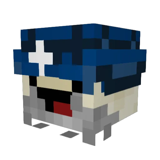 Kermeini Minecraft avatar head, 3D render
