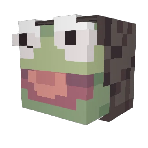 KermitSenpai Minecraft avatar head, 3D render