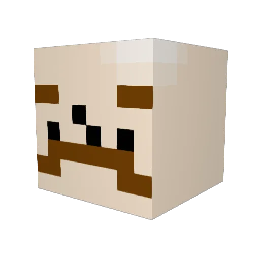 Kermite Minecraft avatar head, 3D render