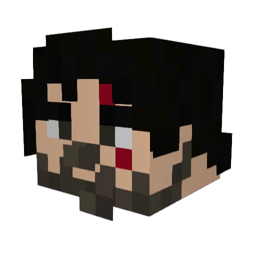 Kermitian Minecraft avatar head, 3D render