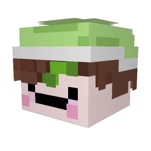 KermyTwin Minecraft avatar head, 3D render
